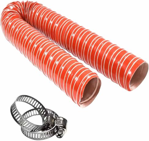 High-Temp Flexible Vent Pipe Portable Red Silicone Air Duct Hose， Air Duct Induction Exhaust for Car Industrial Fumes(L8m,LD152mm) in Saudi Arabia