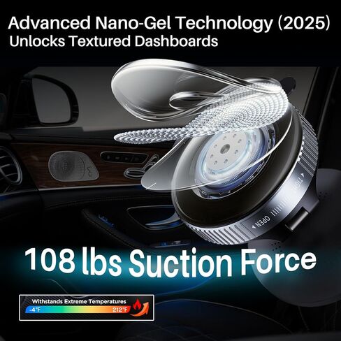 لشاحن Magsafe Car Mount ، 15W شاحن اللاسلكي كأس شفط الهاتف مع ضوء تنفس RGB ، 360 حامل هاتف مغناطيسي قابل للتعديل لـ iPhone 17 Pro Max 17 Air 16 15 Plus in Kuwait