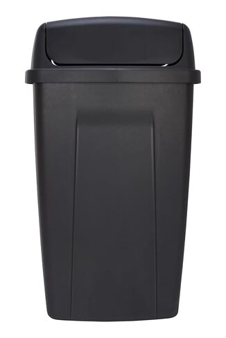 13 Gallon Plastic Swing Top Kitchen Garbage Trash Can, Black in Saudi Arabia