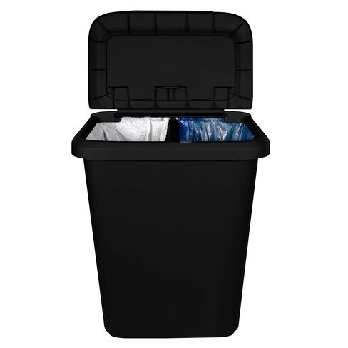 20.4 Gallon Trash Can, Plastic Dual Function Divided Extra Large Kitchen Trash Can, Black in Saudi Arabia