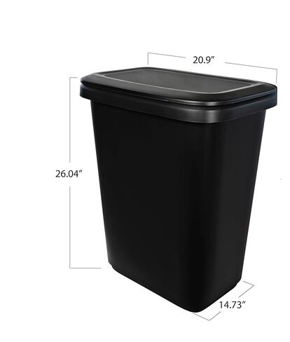 20.4 Gallon Trash Can, Plastic Dual Function Divided Extra Large Kitchen Trash Can, Black in Saudi Arabia