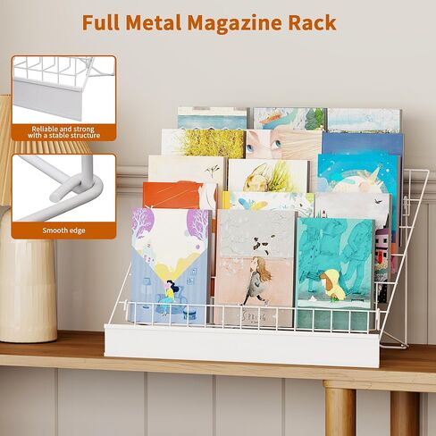 حاملات مجلات معدنية عريضة مقاس 6 طبقات مقاس 76.2 سم، رف سلكي على سطح الطاولة مع قناة تسجيل، حامل عرض كتيب مجلة للبيع بالتجزئة، حامل بطاقات التهنئة على شكل قرص مضغوط لتوقيع الكتب، كشك البائع in Saudi Arabia
