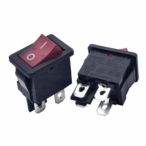 RF-1003 TV-5 مفتاح الروك 4-Pin، 2 موضع 10A 250VAC مع ضوء المؤشر الأحمر (2-Pack) in Kuwait