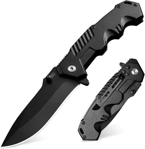 Pocket Knife for Men, Folding Knife with Clip, EDC Pocket Knives with Flipper Open and Liner Lock, Sharp Tactical Knife for Outdoor Survival Camping Hunting Fishing, Cool Knifes for Dad, Mens Gift in Kuwait
