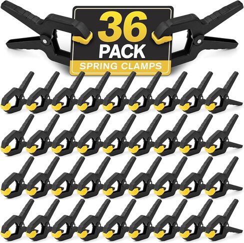 18 Pack Clips for Balloon Arch, Strong Spring Clamps Backdrop Clips, Heavy Duty Clamps for Woodworking, 3.4 Inch Craft Clip for Backdrop Stand, Photography Essentials(Black with Orange Jaws) in Saudi Arabia