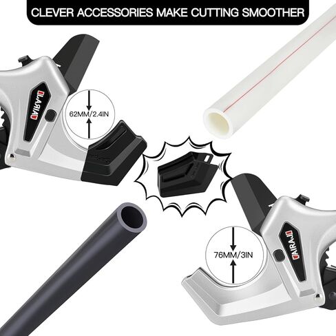 AIRAJ Ratchet PVC قاطع الأنابيب الثقيلة، يقطع حتى 3 بوصات، قاطع PVC مع استبدال الشفرة بنقرة واحدة، قاطع الأنابيب البلاستيكية، أداة قطع PVC، قاطع أنابيب PEX، مقصات الأنابيب البلاستيكية مع شفرة احتياطية إضافية in Kuwait