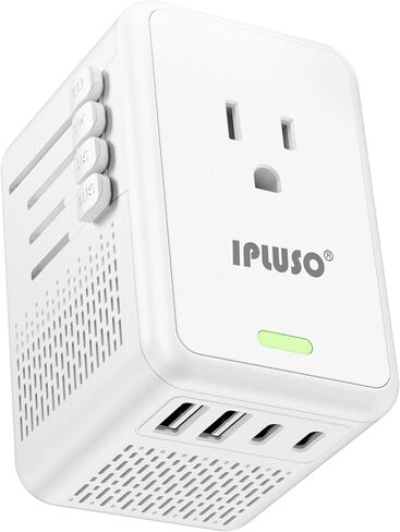 محول سفر عالمي، محول قابس السفر الأوروبي، محول قابس عالمي عالمي مع منفذين USB و2 منافذ USB C، محول طاقة عالمي كهربائي لأوروبا والمملكة المتحدة والاتحاد الأوروبي والولايات المتحدة الأمريكية (أسود) in Kuwait