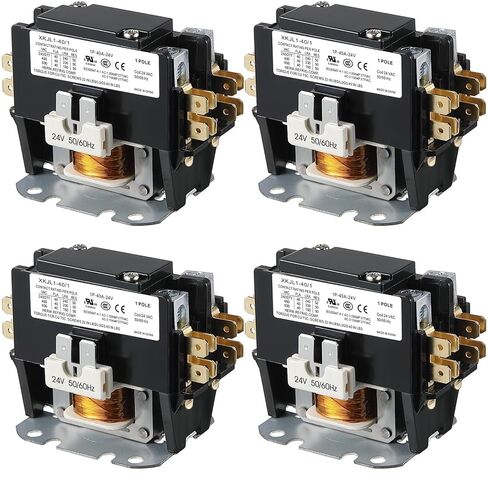 Dreyoo 4 Pack 24V Coil 40A 1 Pole Air Conditioner Contactor, UL Certified Carrier HVAC Motor Contactor, Air Conditioner Replacement Relay, Compatible with C230b, Heat Pump, Refrigeration Systems in Saudi Arabia