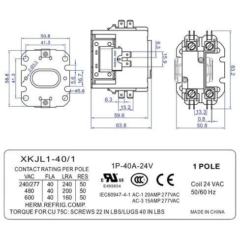 Dreyoo 4 Pack 24V Coil 40A 1 Pole Air Conditioner Contactor, UL Certified Carrier HVAC Motor Contactor, Air Conditioner Replacement Relay, Compatible with C230b, Heat Pump, Refrigeration Systems in Saudi Arabia