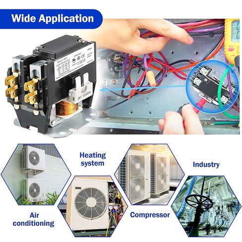 Dreyoo 4 Pack 24V Coil 40A 1 Pole Air Conditioner Contactor, UL Certified Carrier HVAC Motor Contactor, Air Conditioner Replacement Relay, Compatible with C230b, Heat Pump, Refrigeration Systems in Saudi Arabia