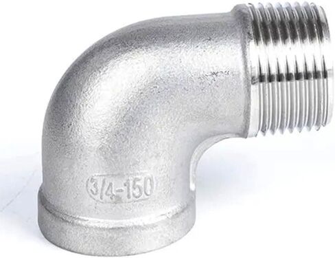 OSNEEOIY Stainless Steel Cast Pipe Fitting, Stainless Steel 90 Degree Elbow, 1/8"" 1/4"" 3/8"" 1/2"" 3/4"" 1"" Female X Male Thread 90° Elbow Connectors SS304 Pipe Fitting, 1PCS(DN 40) in Saudi Arabia