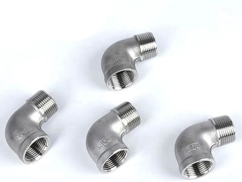 OSNEEOIY Stainless Steel Cast Pipe Fitting, Stainless Steel 90 Degree Elbow, 1/8"" 1/4"" 3/8"" 1/2"" 3/4"" 1"" Female X Male Thread 90° Elbow Connectors SS304 Pipe Fitting, 1PCS(DN 40) in Saudi Arabia