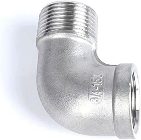 OSNEEOIY Stainless Steel Cast Pipe Fitting, Stainless Steel 90 Degree Elbow, 1/8"" 1/4"" 3/8"" 1/2"" 3/4"" 1"" Female X Male Thread 90° Elbow Connectors SS304 Pipe Fitting, 1PCS(DN 40) in Saudi Arabia