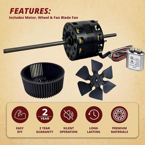 Fasco D1092 RV Air Conditioner Condenser Motor with Fan Blade 6733-3211 & Wheel 1472-1091 Includes Capacitor 1468-3069 7184-0156 7184-0432 in Saudi Arabia