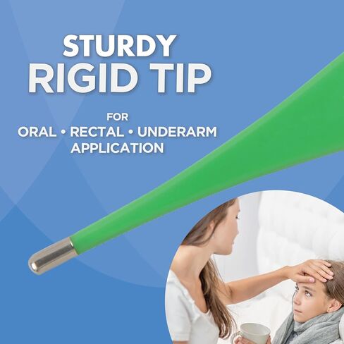 Veridian Healthcare Digital Thermometer | 60-Second Readout | 9-Piece Display | Clinical Rigid Tip | Hygienic Water-Resistant Easy Cleaning | Storage Case + Instructions Included in Kuwait