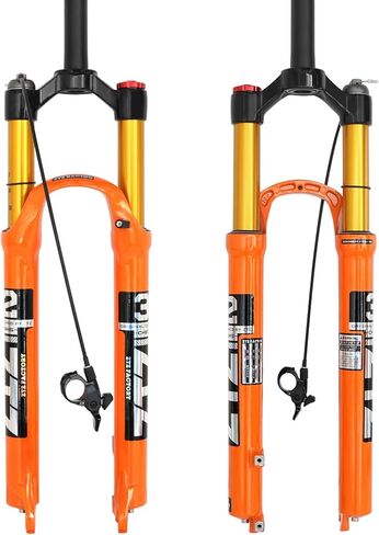 BOLANY MTB شوكة تعليق الدراجة الجبلية، 26/27.5/29 بوصة شوكة تعليق الدراجة الجبلية الهوائية MTB شوكة غاز 100 مم للسفر مستقيم/أنبوب مدبب شوكة أمامية للدراجة (26، جهاز تحكم عن بعد مستقيم) in Kuwait