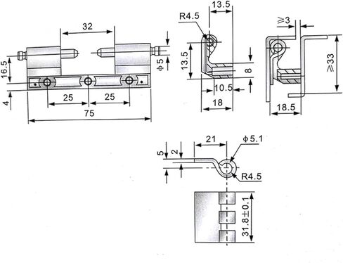 CL201-2 Electric Cabinet Hinge HL011-2 Switch Control Box Cabinet Hinge 1Pcs in Saudi Arabia