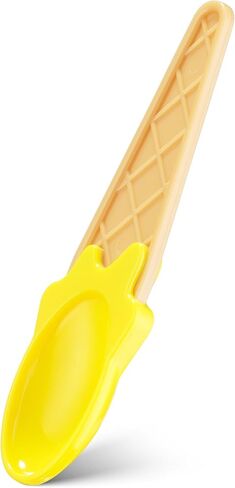 JoyServe Ice Cream Bowls and Spoons Set - (Pack of 6) Reusable Plastic Ice Cream Cups and Waffle Cone Shaped Spoons for Dessert, Frozen Yogurt, Gelato, Birthday Party Decorations in Saudi Arabia