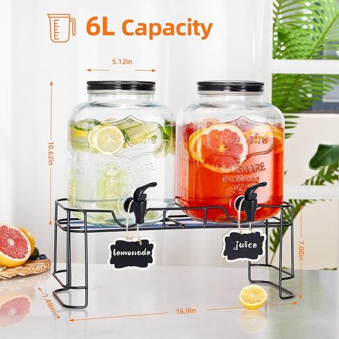 2 PCS 1.5 Gallon Drink dispenser For Parties, Beverage Dispenser With Stand, Large Water Drink Dispensers With Spigot for BBQ, Picnic, Party, Ideal for Lemonade,Juice, Tea, and Party Drinks in Saudi Arabia
