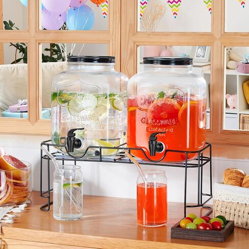 2 PCS 1.5 Gallon Drink dispenser For Parties, Beverage Dispenser With Stand, Large Water Drink Dispensers With Spigot for BBQ, Picnic, Party, Ideal for Lemonade,Juice, Tea, and Party Drinks in Saudi Arabia