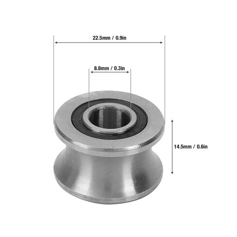 8 * 22.5 * 14.5mm U22 U Shaped Groove Round Bottom Track Pulley Bearing Sliding Rollers Bearing for Track Linear Motion System in Saudi Arabia