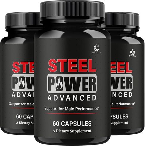 (3 عبوات) قوة فولاذية - حبوب طاقة فولاذية ذات قوة قصوى طبيعية، كبسولات SteelPower اليومية تركيبة دعم متقدمة متميزة للصحة العامة والعافية العامة، 180 كبسولة لمدة 3 أشهر in Kuwait