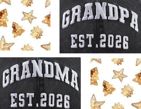 2 قطعة الجد والجدة مؤسسة 2025 2026 قبعة للرجال النساء ، مضحك قابل للتعديل المطرزة القطن جديد الأجداد قبعة بيسبول in Kuwait