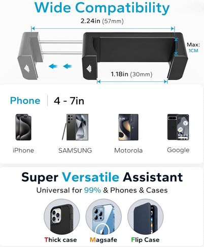GDZN Kayak Phone Holder Mount, [All Metal Material] Heavy Duty Drill Base Phone Mount for Boat/Canoe, 360° Adjustable Arm - Universal Phone Clip for iPhone 17/16/15, Galaxy S/A/Z Flip, 4-7" Phones in Saudi Arabia