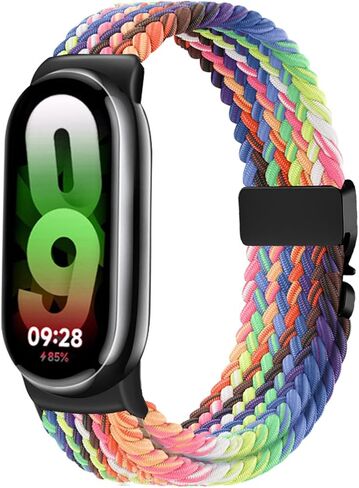 حزام مجدول من النايلون متوافق مع سوار Xiao Mi Band 8/9/10، حزام مطاطي بديل للنساء والرجال in Kuwait