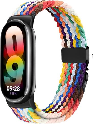 حزام مجدول من النايلون متوافق مع سوار Xiao Mi Band 8/9/10، حزام مطاطي بديل للنساء والرجال in Kuwait