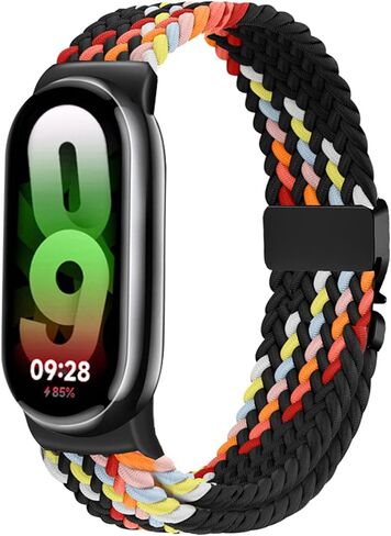 حزام مجدول من النايلون متوافق مع سوار Xiao Mi Band 8/9/10، حزام مطاطي بديل للنساء والرجال in Kuwait