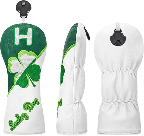 Green Leather Hybrid Headcover Lucky Four-Leaf Clover Fun Design Golf Headcovers Golf Accessories for Women Hybrid Golf Clubs for Men Golf Club Set in Saudi Arabia
