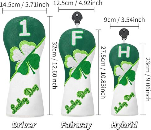 Green Leather Hybrid Headcover Lucky Four-Leaf Clover Fun Design Golf Headcovers Golf Accessories for Women Hybrid Golf Clubs for Men Golf Club Set in Saudi Arabia