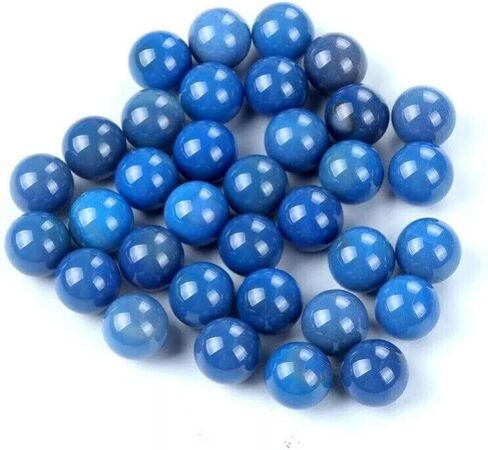 100PCS Natural Blue Agate Stone Gemstones Harmony Round Ball Sphere 14mm in Saudi Arabia