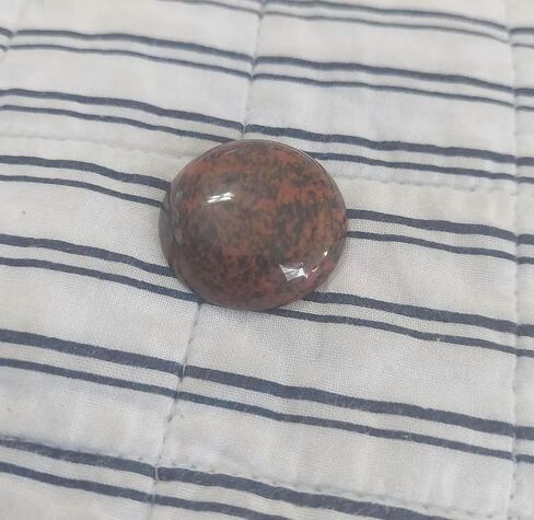 Gemstone Cabochon Flatback Domed Circle 30mm Large Stone Mahogany Obsidian -Default in Saudi Arabia