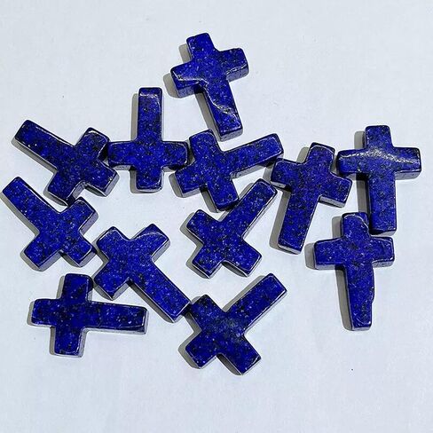 100pcs Imitation Lapis Lazuli Stone Crystal Cross Gemstone Home 18x25mm in Saudi Arabia