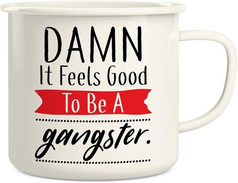 كوب قهوة Retreez Damn It Feels Good to Be a Gangster 16 أونصة من الفولاذ المقاوم للصدأ معدني للتخييم في المخيمات - هدية عيد ميلاد ملهمة ساخرة مضحكة لصديق زميل العمل الأخت الأخ الأب الأم in Saudi Arabia