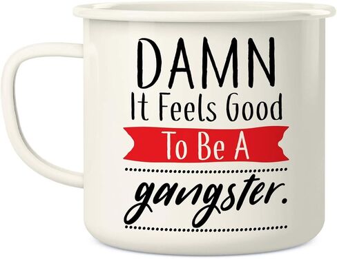 كوب قهوة Retreez Damn It Feels Good to Be a Gangster 16 أونصة من الفولاذ المقاوم للصدأ معدني للتخييم في المخيمات - هدية عيد ميلاد ملهمة ساخرة مضحكة لصديق زميل العمل الأخت الأخ الأب الأم in Saudi Arabia