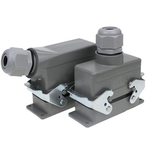 Rectangular Heavy Duty Connector HDC-HE-020 20 Core Pins Aviation Socket Industrial Wire 16A 500V 1Pcs(Lateral line) in Saudi Arabia