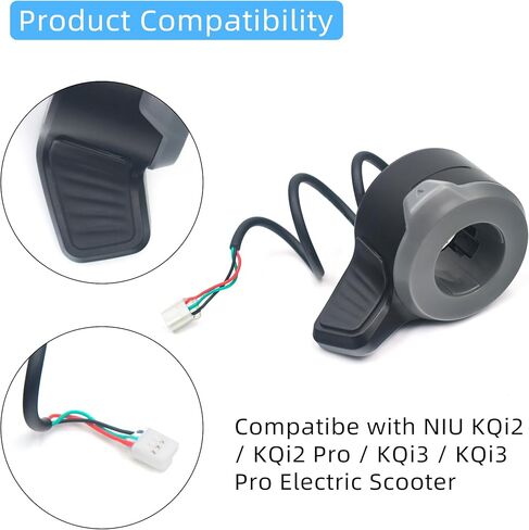 استبدال خنق الإبهام للسكوتر الكهربائي لسكوتر كهربائي NIU KQi2/KQi2 Pro/KQi3/KQi3 Pro، مجموعة مسرع مع قابس مقاوم للماء متوافق مع ملحقات سكوتر كهربائي NIU in Kuwait