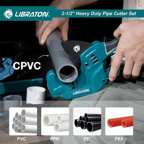 قاطع أنابيب PVC من Libraton، حتى 2-1/2 بوصة، أداة قطع أنابيب السقاطة لPEX، PVC، خراطيم PPR البلاستيكية، قاطع الأنابيب للخدمة الشاقة مع شفرة بديلة لأداة إزالة الأزيز، نطاقان قطع قابلان للتعديل in Kuwait