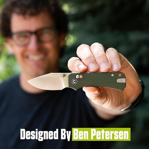 سكين جيب صغير من CIVIVI لـ EDC، Baby Banter 2 - سكين قابل للطي بقفل العارضة TG مع مقبض G10 ثنائي اللون مقاس 2.34 بوصة 14C28N، فتاحة إبهام من التيتانيوم C24074-1 in Kuwait