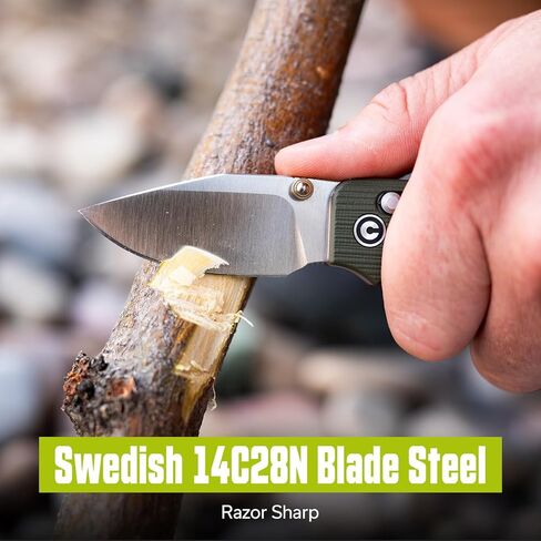 سكين جيب صغير من CIVIVI لـ EDC، Baby Banter 2 - سكين قابل للطي بقفل العارضة TG مع مقبض G10 ثنائي اللون مقاس 2.34 بوصة 14C28N، فتاحة إبهام من التيتانيوم C24074-1 in Kuwait