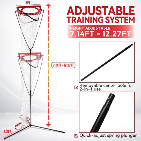 Volleyball Setter Trainer Net, Adjustable Height 7-12 FT & Angle, Setting Trainer for Indoor Outdoor Practice, Portable Volleyball Setting Net for Serving, Spiking & Setting in Saudi Arabia