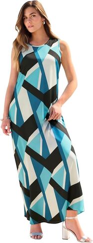 Roaman's Women's Plus Size Sleeveless Crew Neck Maxi Dress in Saudi Arabia