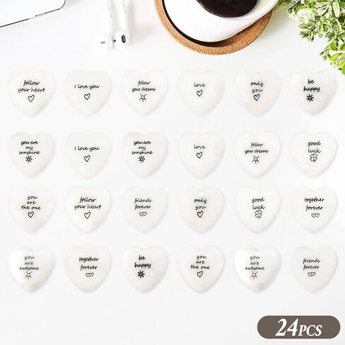 24PCS Inspirational Stones with Words of Affirmation, Encouragement Stones for Healing Meditation,Heart Rocks Gifts for a Partner,1.18''Decorative Rocks. in Saudi Arabia