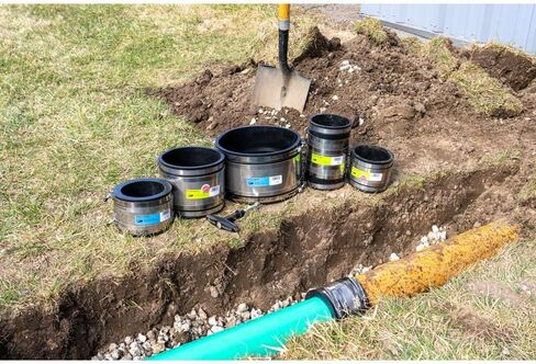 Fernco 5056-44RC 4" Shielded Below Ground Sewer Pipe Coupling for Cast Iron, Plastic or Steel to Cast Iron, Plastic or Steel Plumbing Waste Connections in Saudi Arabia