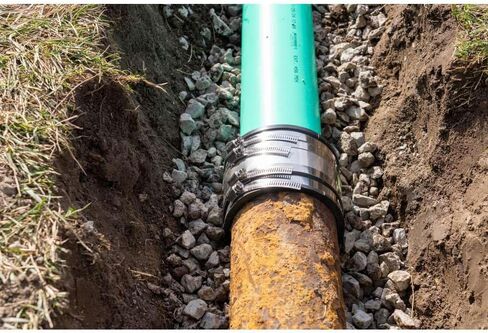 Fernco 5056-44RC 4" Shielded Below Ground Sewer Pipe Coupling for Cast Iron, Plastic or Steel to Cast Iron, Plastic or Steel Plumbing Waste Connections in Saudi Arabia