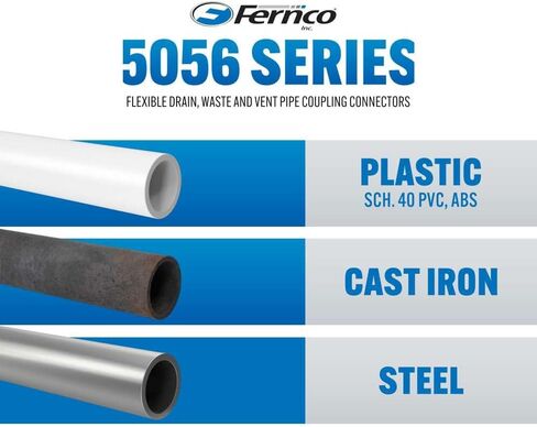 Fernco 5056-44RC 4" Shielded Below Ground Sewer Pipe Coupling for Cast Iron, Plastic or Steel to Cast Iron, Plastic or Steel Plumbing Waste Connections in Saudi Arabia