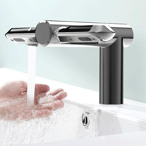 High-Speed Automatic Hand Dryer & Faucet Combo for Commercial/Home Bathrooms - Touchless Infrared Sensor, Dries Hands in 6 Seconds, Low Noise 60 dB, Easy Installation, Hot & Cold Air in Saudi Arabia